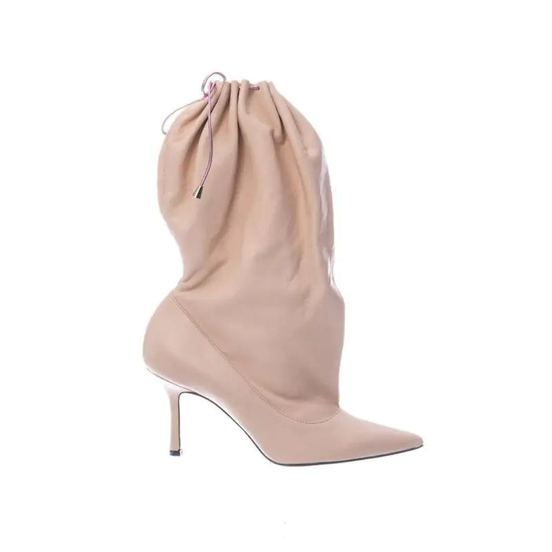Runway Muse Drawstring Boot – Slouch Pointed-Toe Stiletto Heel
