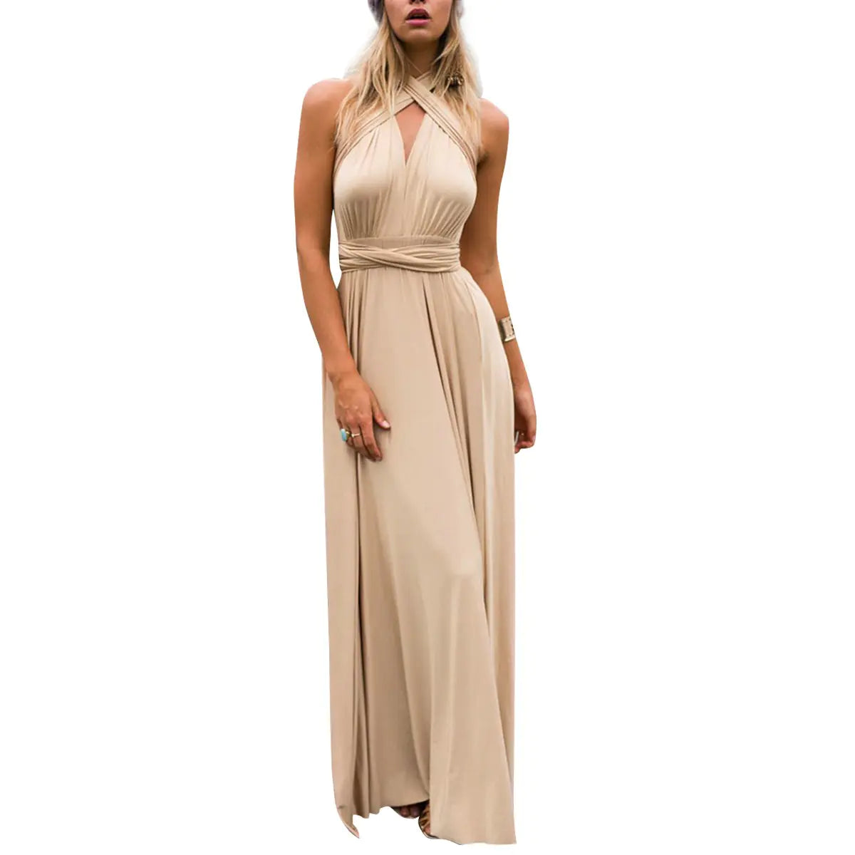 Convertible Multi-Way Wrap Evening Dress- Size Large