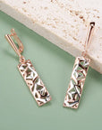 Rose Gold Hollow Round Statement Earrings — alternate product view 5