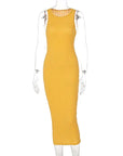 Elegant Summer Chic Long Knitted Tank Sweater Dress