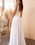Classic Soft a-line dress Off-White Satin Bride Dress Fitted Bodice Wedding Ceremony Gown CD7469W Sale