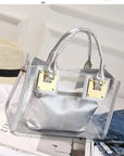 Women's 2 Piece Clear Tote Handbag