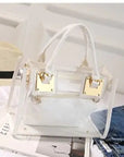 Women's 2 Piece Clear Tote Handbag