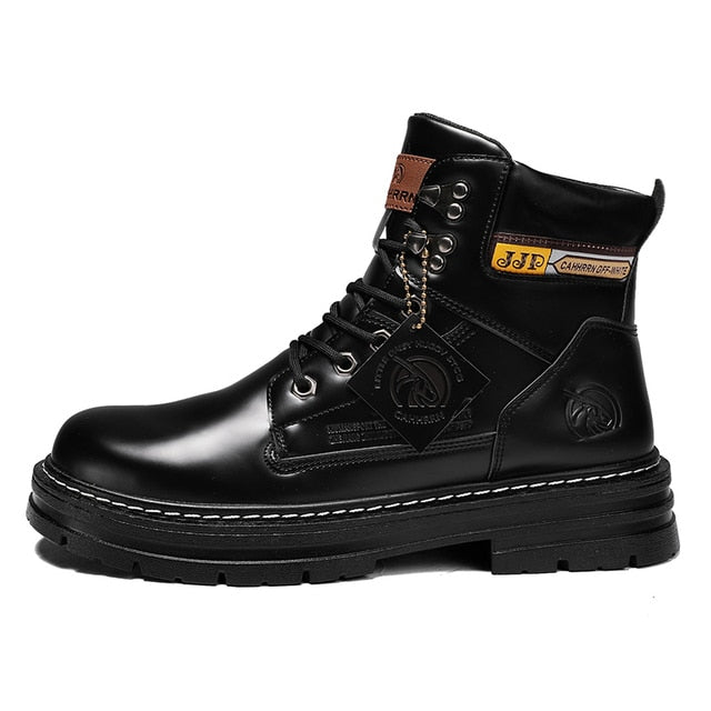 High Top Boots Men&#39;s Leather Shoes
