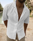 Men's Crochet Knit Shirt – Lightweight, Stylish & Breezy