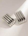 18K Gold-Plated Striped Earrings — alternate product view 2
