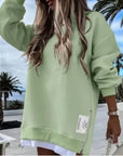 Oversized Zip-Side Pullover Sweatshirt