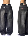 Vintage High-Waist Distressed Wide-Leg Jeans
