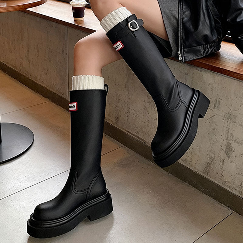 British Style Knee-High Boots