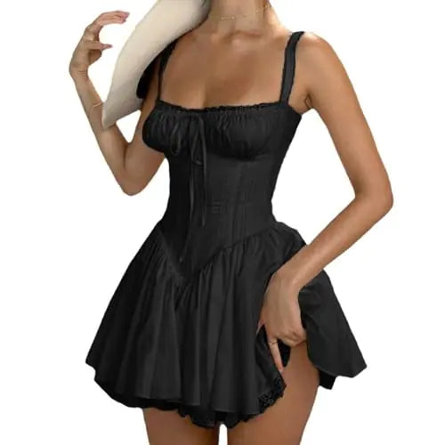 Bustier Mini Ruffled Dress- Size X Large