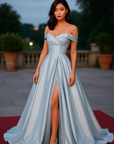 Sky Blue Strapless A-Line Ball Gown- Size 14
