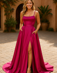 Elegant Hot Pink Chiffon Dress Size XX-Large