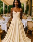 Playful Ivory White Strapless A-Line Maxi Dress- Size S