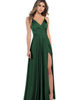 Emerald Green Satin Dress with Spaghetti Straps- Size 6