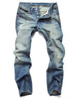 Men's Washed Straight Denim Jeans