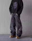 Men's Retro Patchwork Hole Jeans