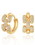 14K Gold-Plated Twisted Huggie Hoops — main product image