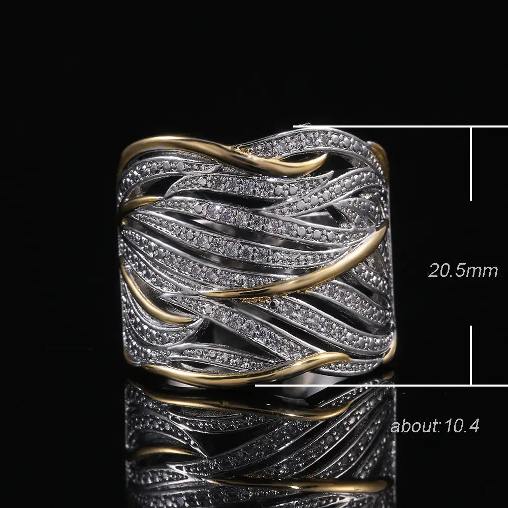 Two-Tone Zirconia Wrap Ring — alternate product view 3