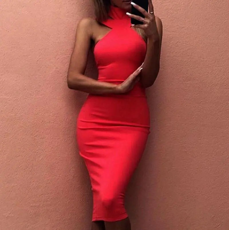 Choker-Style Bodycon Dress