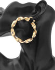 18K Gold-Plated Textured Hoop Earrings — alternate product view 4