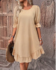 Summer Fashion Ruffle Short-Sleeve Dress