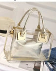 Women's 2 Piece Clear Tote Handbag