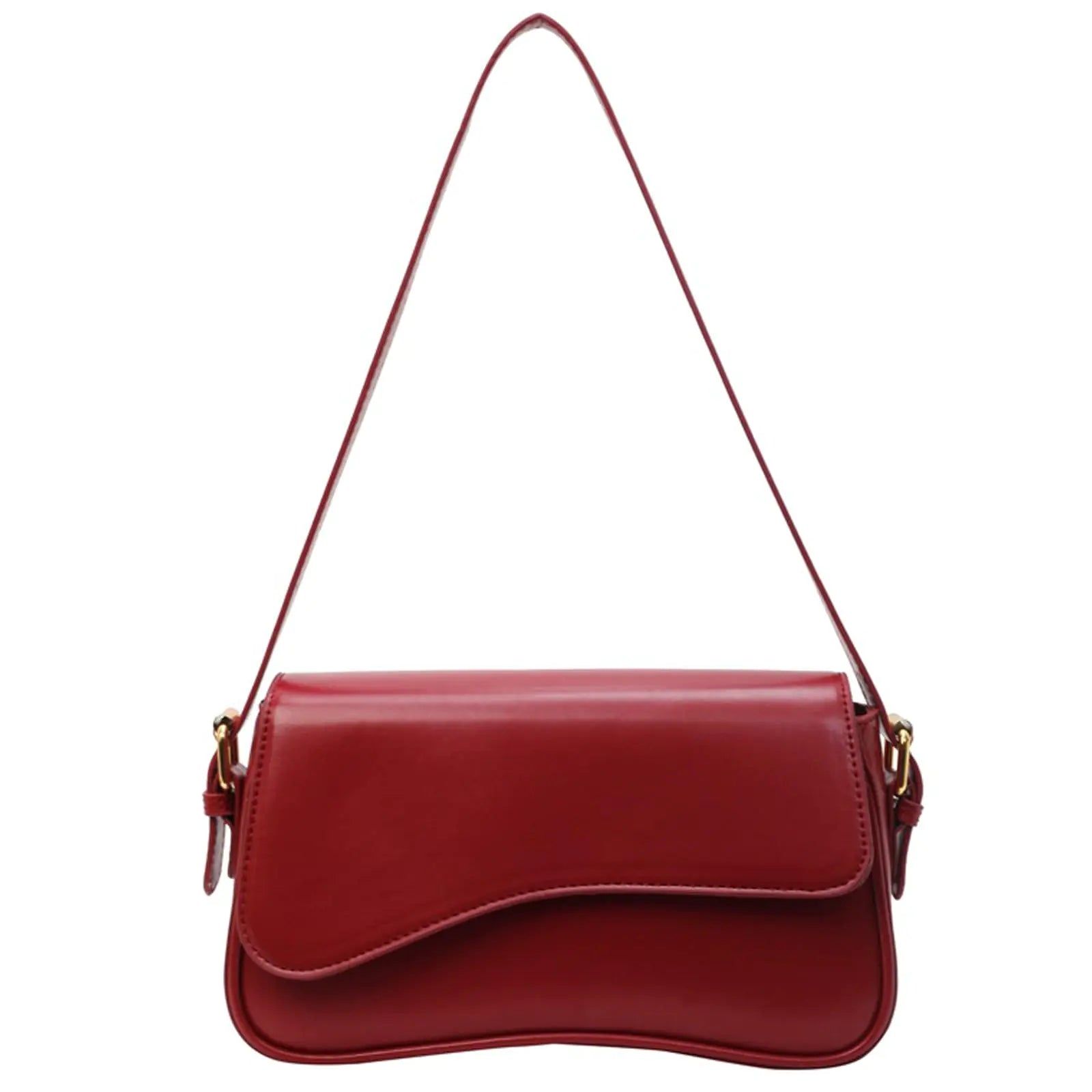 Compact Crossbody Vegan Leather Bag (Red)