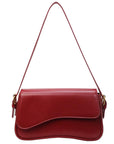Compact Crossbody Vegan Leather Bag (Red)