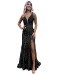 Glamorous Black Sequin Mermaid Dress