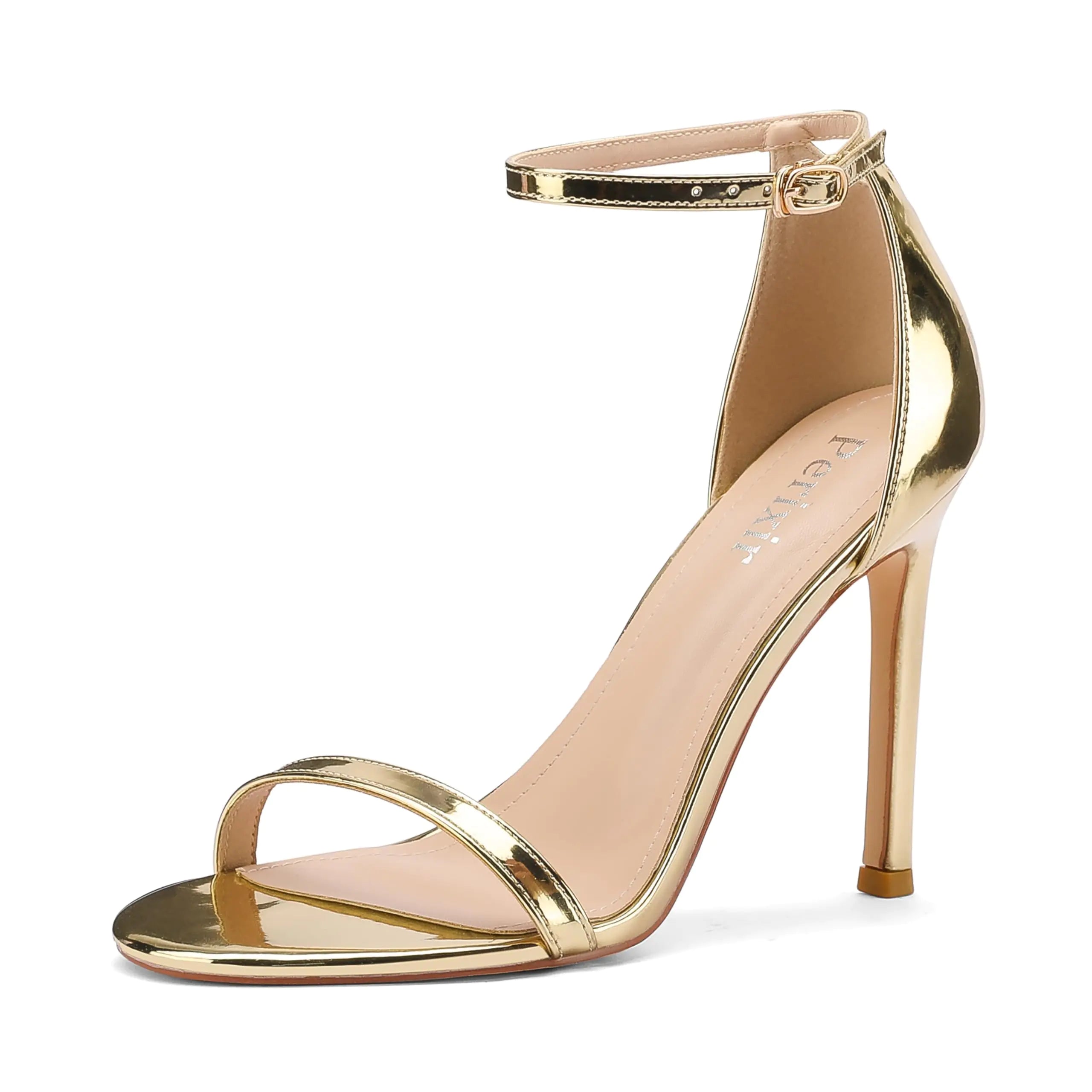 Gold Strappy Stiletto Heels for Women- Size 10