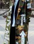 Graffiti Wool Trench Coat