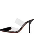 Clear Heart Mule Heels