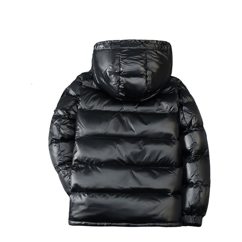 black Glossy Duck Down Winter Jacket – Lightweight, Warm & Stylish