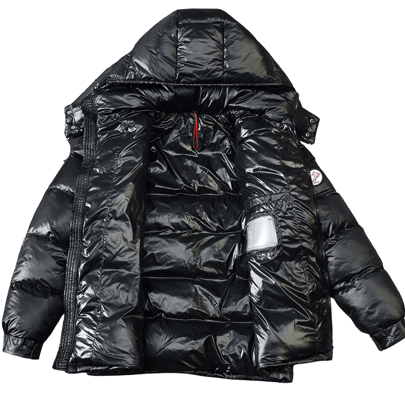 black Glossy Duck Down Winter Jacket – Lightweight, Warm & Stylish