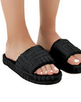 Terry Slide Slippers – Maze Weave Edition