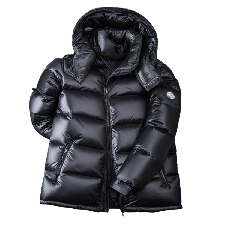 black Glossy Duck Down Winter Jacket – Lightweight, Warm & Stylish