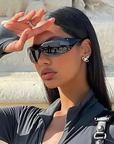 Futuristic Shields – Sleek Wraparound Sunglasses