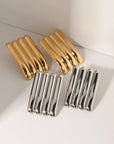 18K Gold-Plated Striped Earrings — alternate product view 5