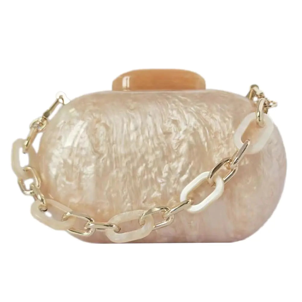 Luxury Marble Shell Shaped Clutch 