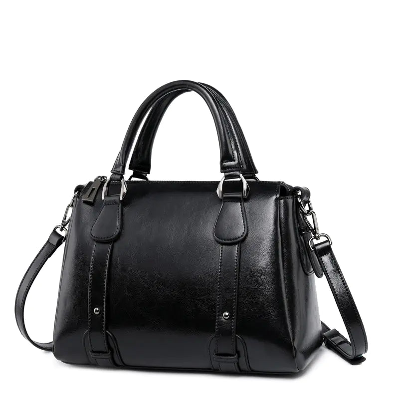 Genuine Leather Structured Handbag – Everyday Power Tote