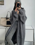 Chic Knee Length Over Coat Sweater