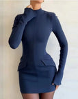 Sleek & Sculpted Mock Neck Dress