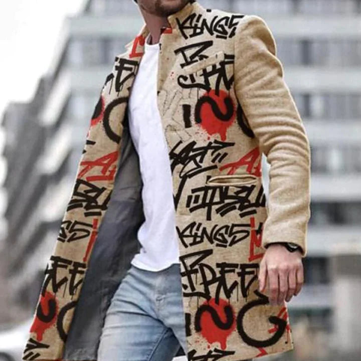 Men's Stand-Collar Mid-Length Coat — alternate product view 3