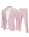 Men's Pink Linen Suit-Size Small