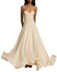 Playful Ivory White Strapless A-Line Maxi Dress