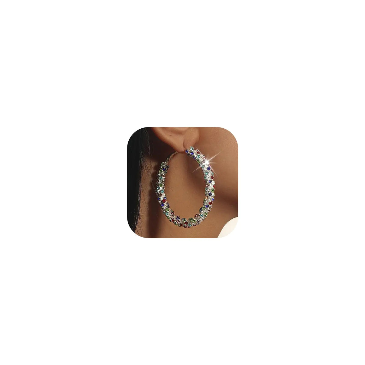 Rhinestone Hoop Statement Earrings — main product image