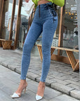 Women High Waist Jeans