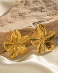 Matte Gold Flower Stud Earrings — main product image