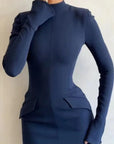Sleek & Sculpted Mock Neck Dress