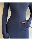 Sleek & Sculpted Mock Neck Dress